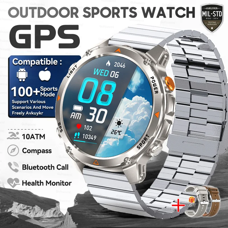 T-Rex 3 Pro Militaire kwaliteit AGPS Smart Watch 10ATM Waterdicht Dual-band GNSS Kompas Hoogtemeter AMOLED Zwemmen Sport Smart Watch Heren