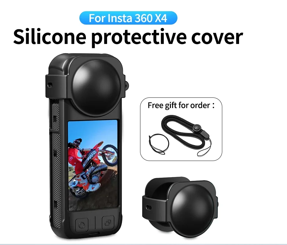 

Anti-Scratch Silicone Case For Insta360 X4 Lens Cover Cap Dustproof Body Protective Sleeve For Insta 360 X4 Camera Accessories