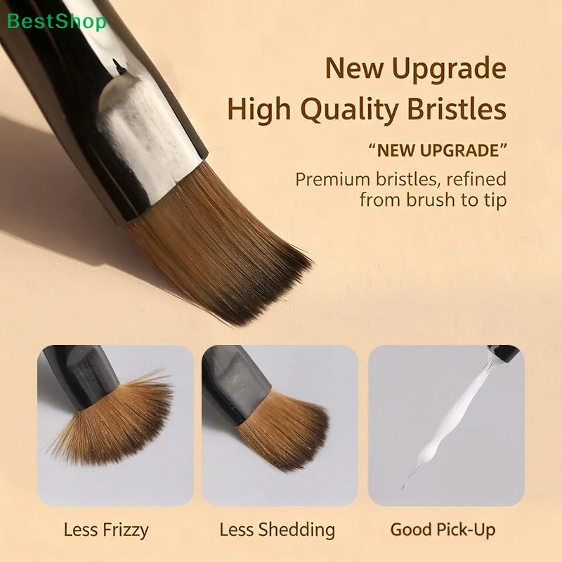 〔Y〕9Pcs Semi-transparent Acrylic Nail Art Brush Set Multi Types Gel Liner Sweep Ombre Gradient Flower Drawing Pen Manicure Tools
