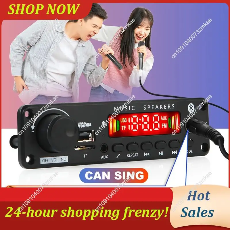 Diskon Besar Papan Dekoder Pemutar MP3 Bluetooth 5.0 2X 25W Papan Dekoder Bluetooth untuk Pemutaran Audio Mobil dengan Layar Warna