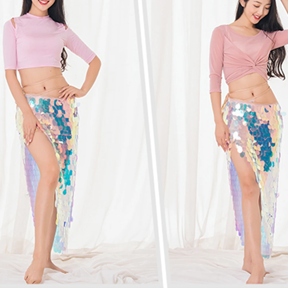 Bauchtanz Hüfttuch Meerjungfrau Hüfttuch Quaste Pailletten Gürtel Tanzkostüm Für Erwachsene Frauen Bühnenauftritt Praxis