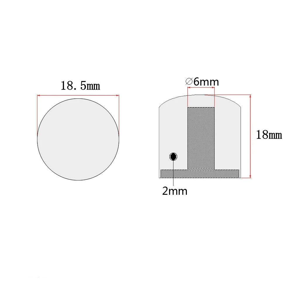 Perillas de cúpula de Metal para guitarra eléctrica FD Telecaster, 1 piezas/2 piezas, eje de 6mm con llave