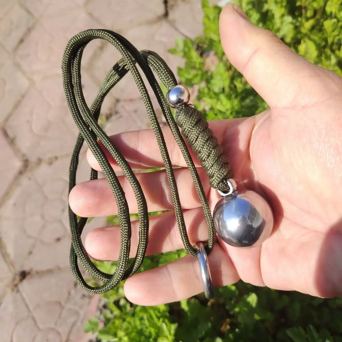 

Stainless steel meteor hammer outdoor vehicle mounted tactical chain self-defense solid hammer