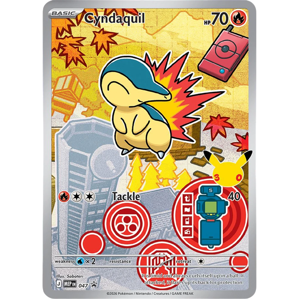 9Pcs/set 30Th Anniversary Totodile Cyndaquil Chikorita English Flash Card Diy Self Made Classic Anime Collection Card Toy view 2