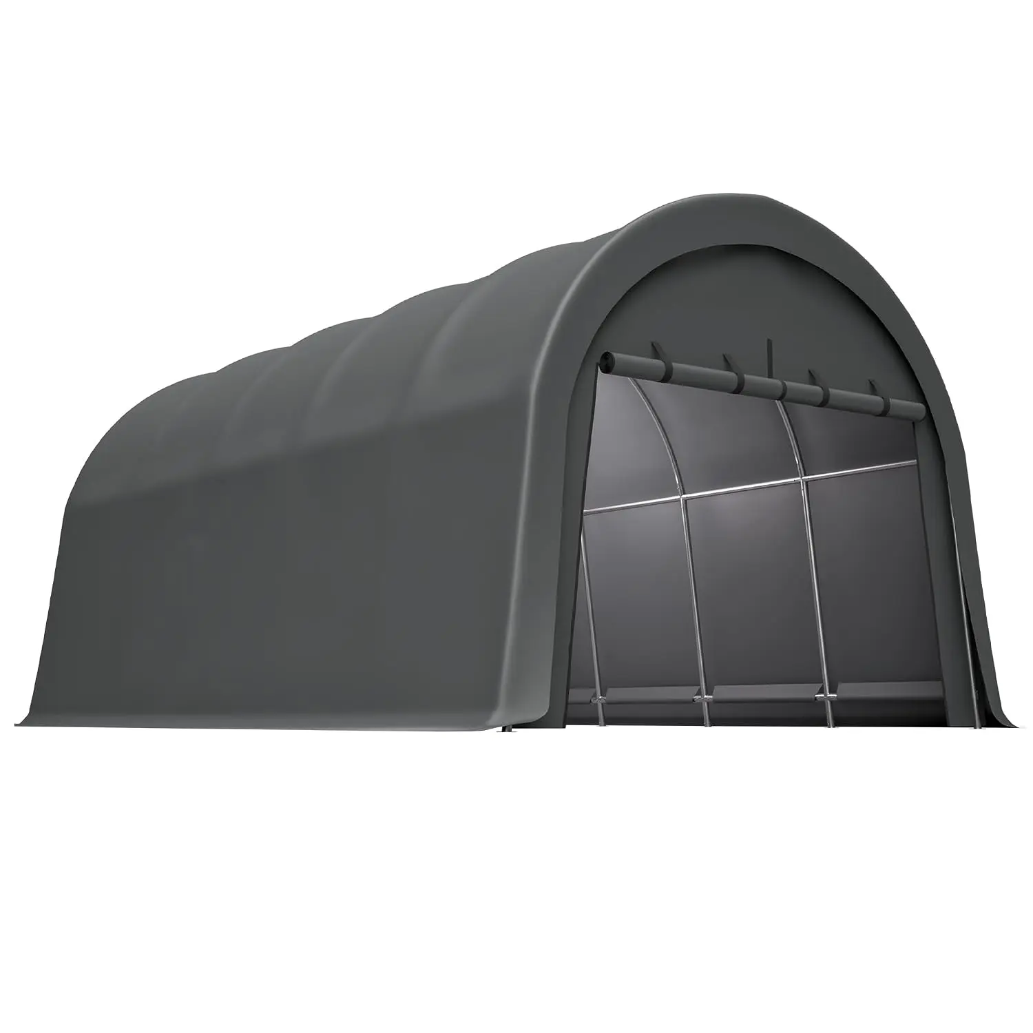 Heavy Duty 12x20 FT Carport Steel Frame Waterproof PE Canopy Portable Garage Vehicle Boat RV Storage Ventilated Roof, Customized