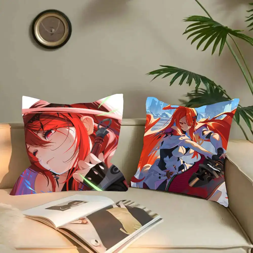 Elizabeth Rose Bloodflame Anime Hololive Pillow Case Fashion Square Pillowcase Bedroom Sofa Room Ins Decoration Leisure