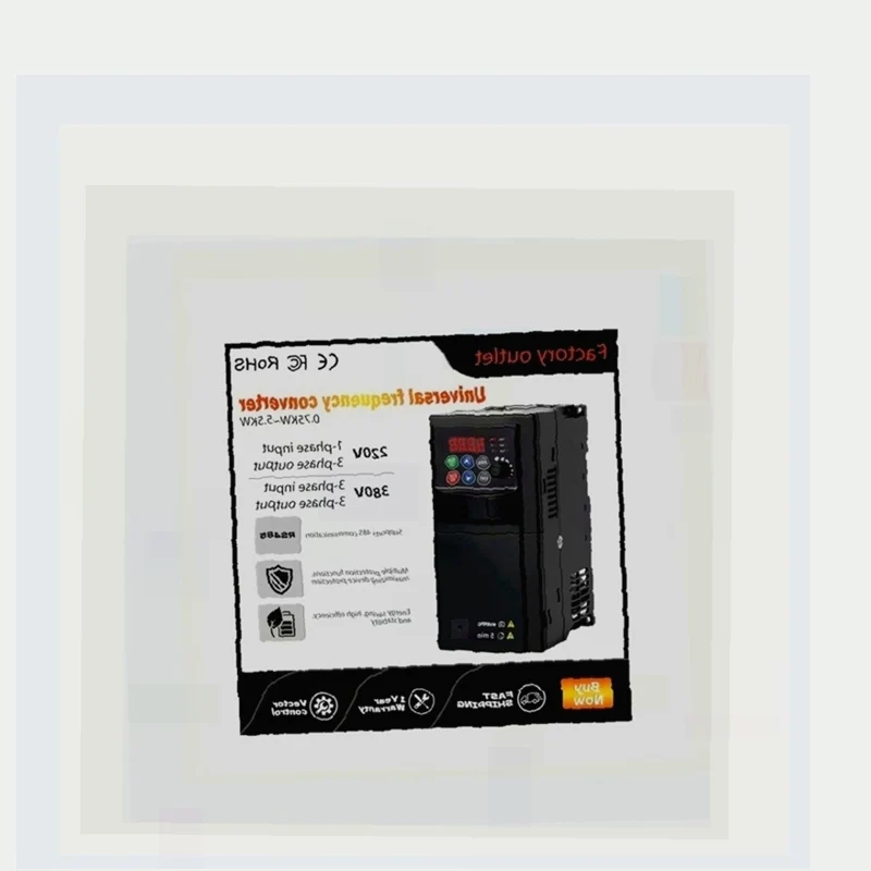 Input 220V to Output 380V VFD Variable Frequency Drive Converter Inverter 0.75/1.5/2.2/3.7/4/5.5 KW Motor Speed Controller