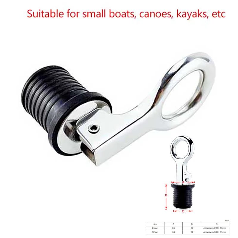 

25 мм морская сливная пробка, регулируемая защелка, плотные резиновые сливные пробки из нержавеющей стали, скоростная лодка, каяк, моторная лодка, аксессуары для оборудования