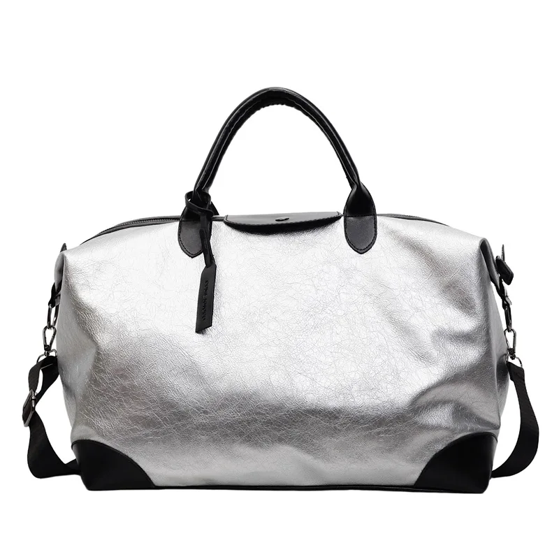 

Women PU Leather Tote Bag Large Capacity Travel Shoulder Bag Stylish Gym Carryall Airport Handbag Multifunctional Mommy Bag