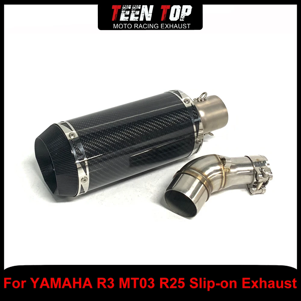 

Motorcycle 51mm Middle Link Pipe Exhaust Muffler For YAMAHA R3 R25 MT03 Slip-on Exhaust Connection Pipe Stainless Steel