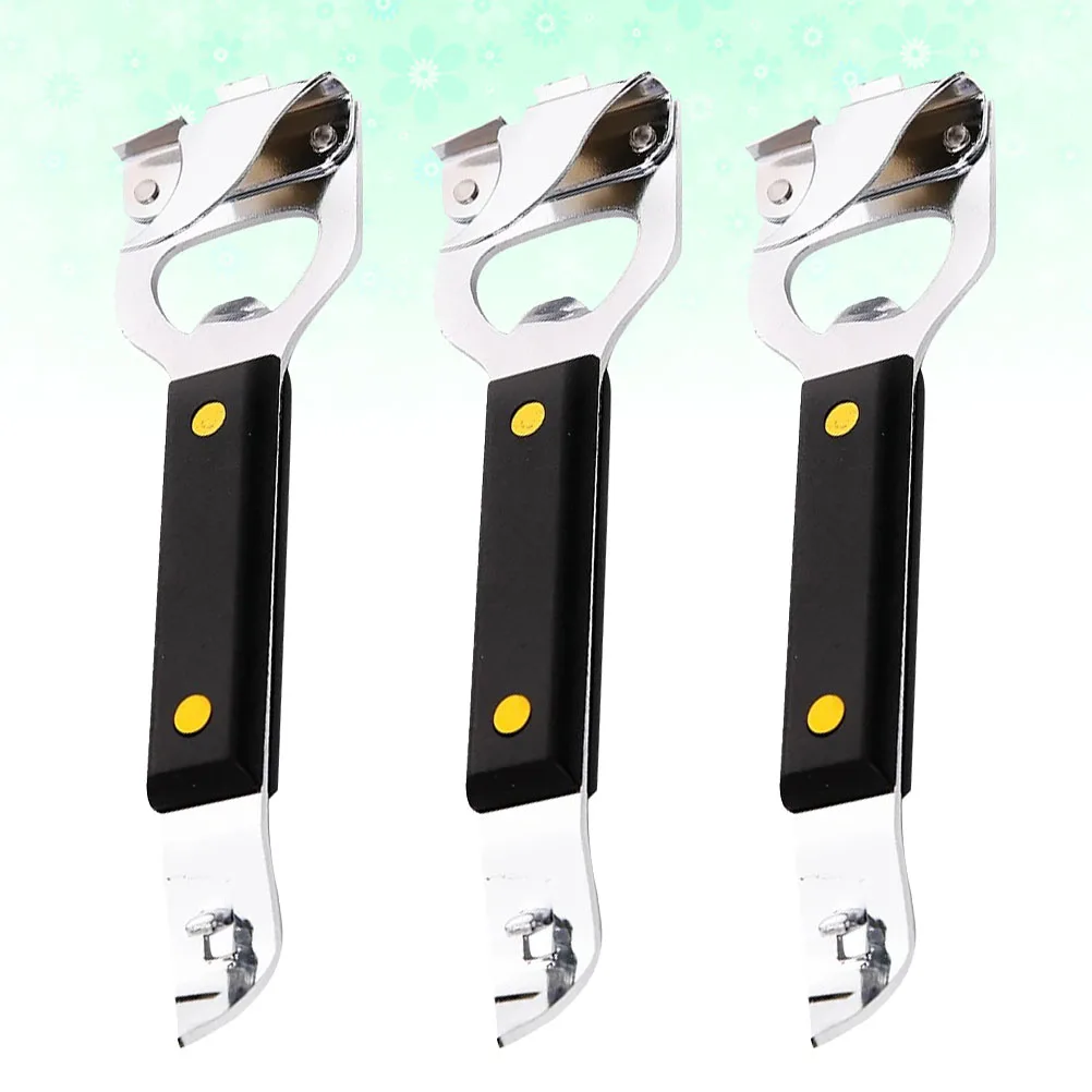 

3pcs Stainless Steel Bottle Opener Can Jar Lid Beer Manual Light Weight Portable Camping Hiking Outdoor Kitchen Household Gift