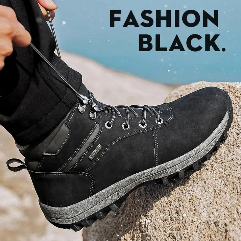 Winter Barefoot Boots Men Ankle Boots Plush Warm Snow Shoes Non Slip Casual Sneakers Warm Men Women Shoes Couple's Cotton Shoes
