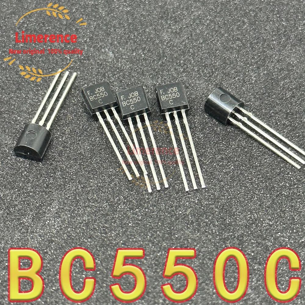 100PCS/lot BC550C + BC560C each ( 50pairs BC550 BC560) TO92 Transistor DIP-3 45V 0.1A TO-92 New Original BC550C  BC560C