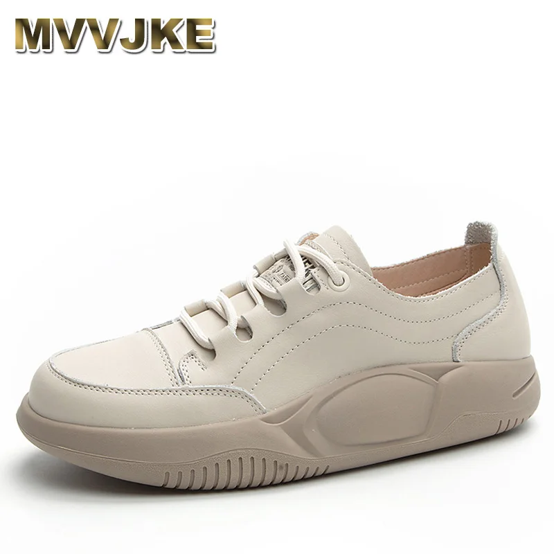 

Top layer cowhide new small white shoes for women in spring vintage lace up breathable casual soft soled women's shoes