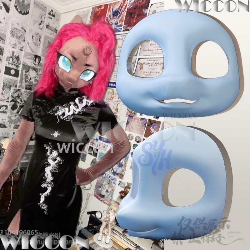 Caballo Fursuit Base Cosplay Anime peludo Furrsuit Kig cabeza bestia traje cráneo Kawai Jirai Kei Kigurumi fiesta de Halloween Comic Con Cos