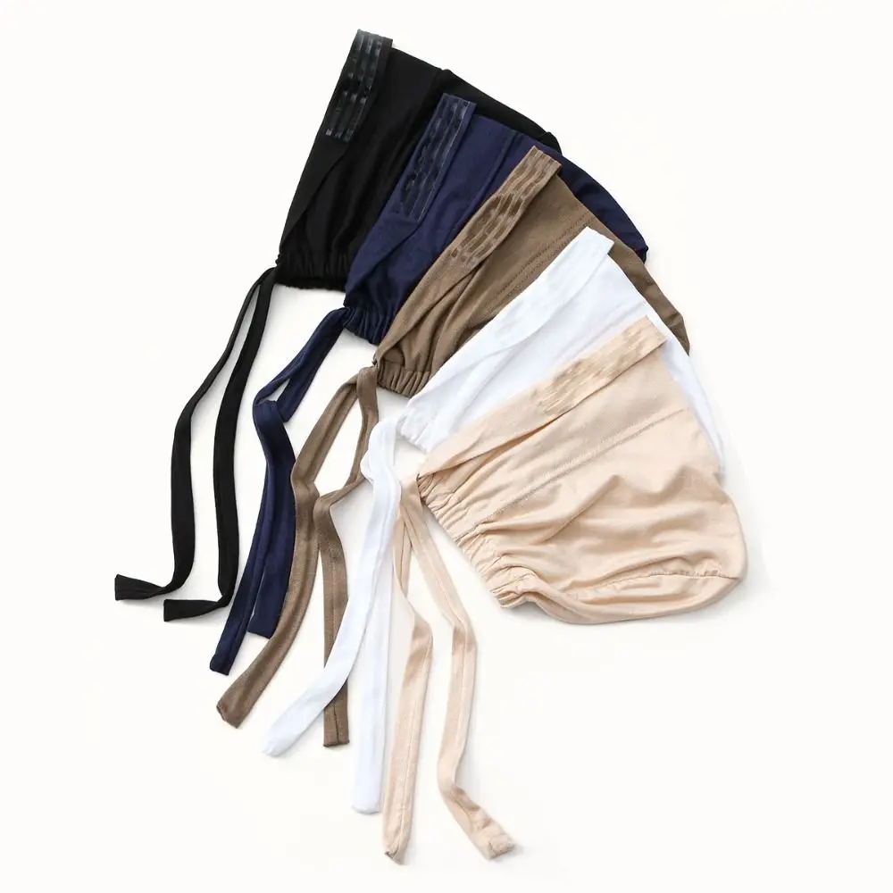 

Solid Color Muslim Hijab Cap Antislip Strips Instant Wear Elastic Turban Hat Stretch Material Breathable Turban Hat Daily Use