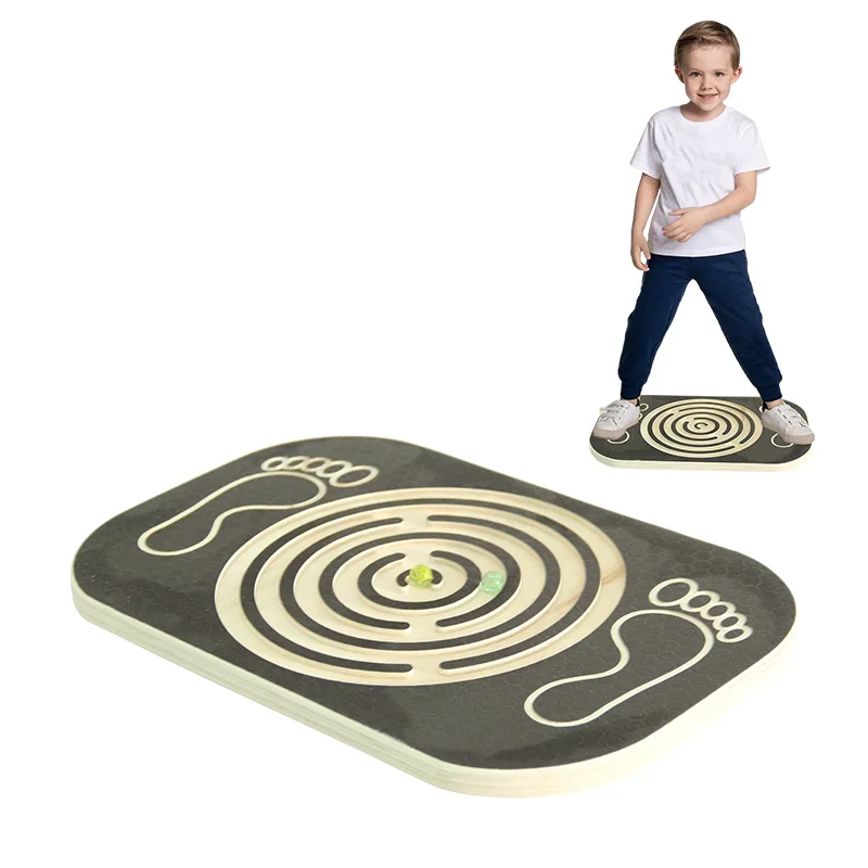 Exercise Wooden Balance Board With Labyrinth For Kids Teens Adults Wood Balance Training Board Maze Balance Board Children