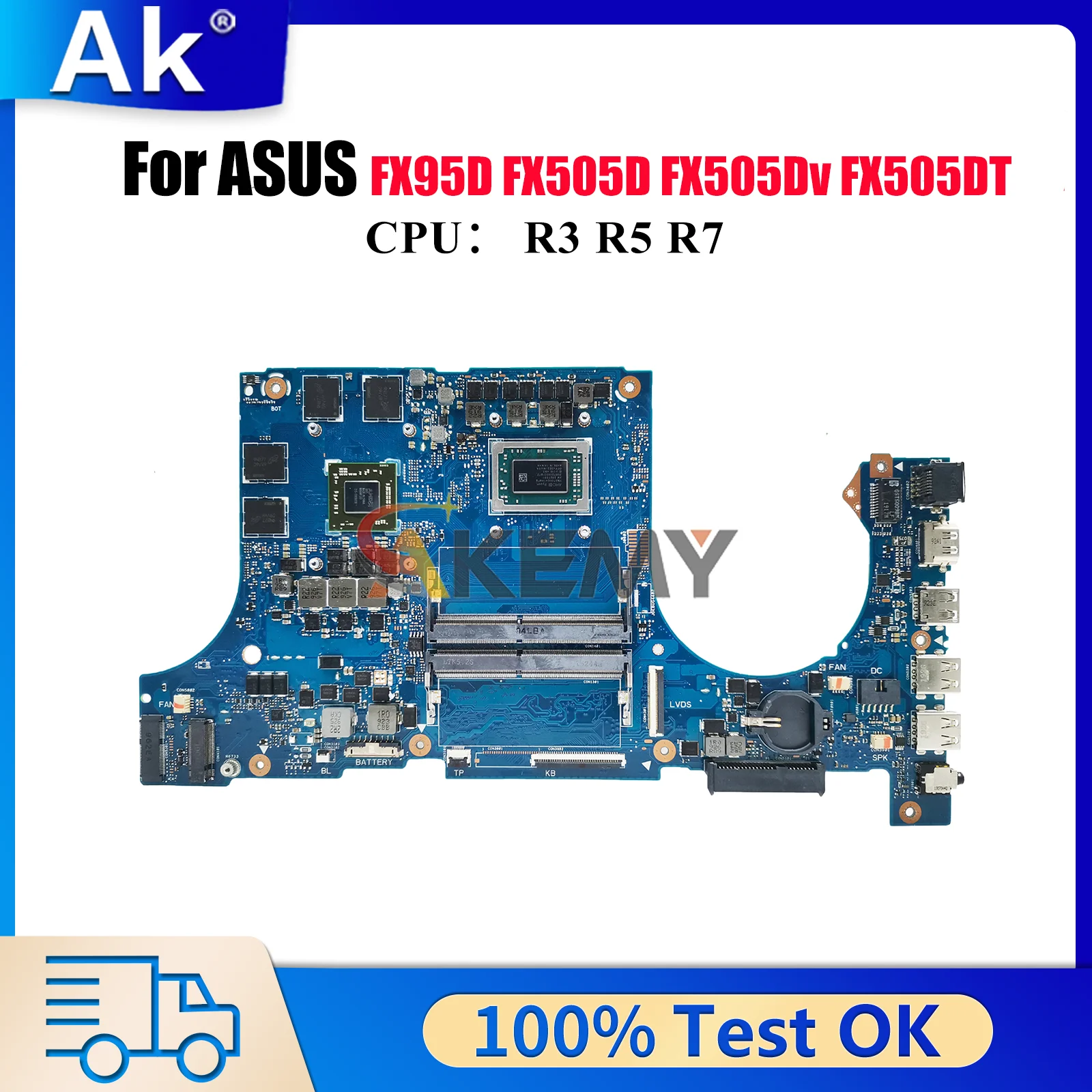 

FX505DY Материнская плата для ноутбука ASUS TUF Gaming FX505GD FX505D FX505GT FX505GE FX95D Материнская плата с процессором R3 R5 R7 tests ОК быстрая доставка