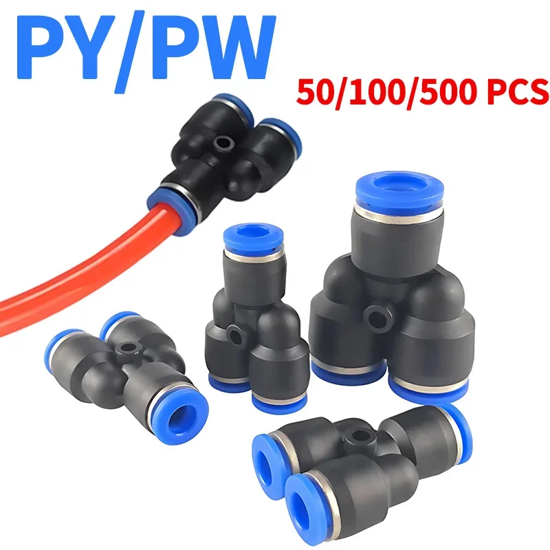 

20/100/500 PCS Pneumatic Fitting Connectors Direct Thrust Plastic Hose Quick Couplings,PY PW,Use 4mm 6mm 8mm 10mm 12mm 14mm Hose