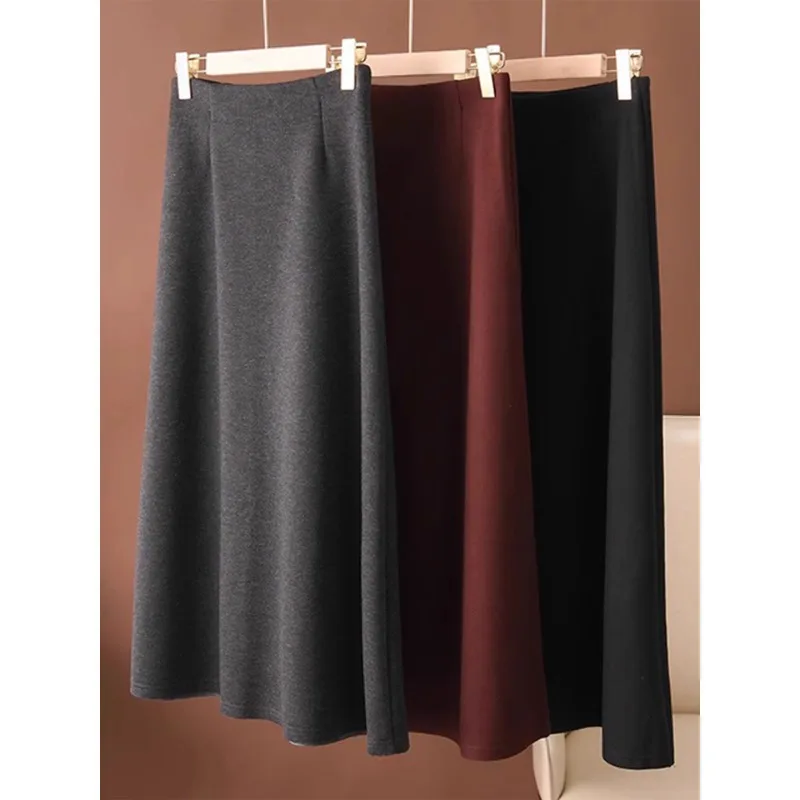 

Slimming A-line Skirt for Women, and Winter Elegant Long Skirt, Thickened Woolen Umbrella Skirt