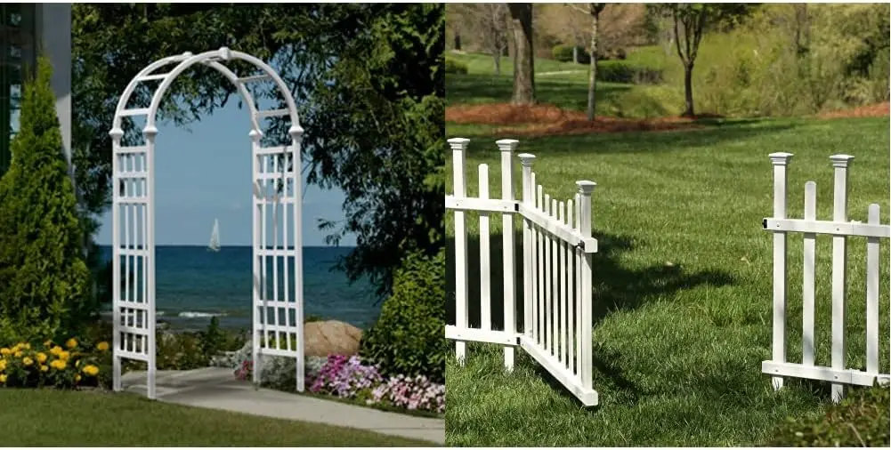 

39"W x 81"H Vinyl Gazebo Outdoor Products ZP19028 Unassembled Vinyl Gate Kit with Fence Wings, White