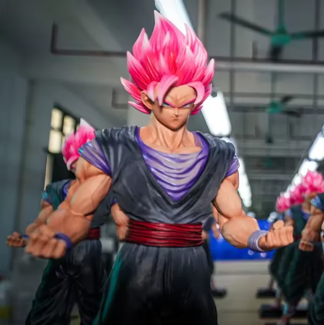 

JT Dragon Ball Z Goku Two Tone Figurine Pink Goku Statue Super Saiyan 2 Goku Model Collectible Toy Decoration Gift