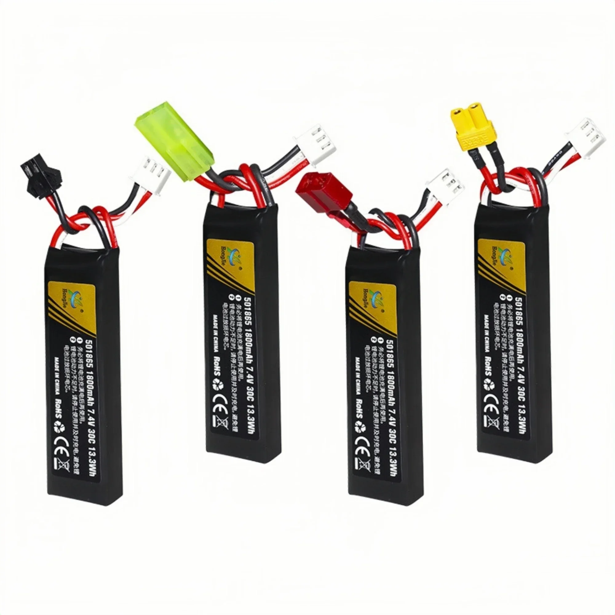 1PCS Lipo Battery 501865 7.4V 1800mAh with SM/T/XT30/Tamiya Plug for Water Gun Airsoft Soft bullet gun Electric hairdressers Toy