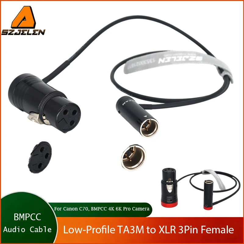 

Audio Cable Low-Profile TA3M to XLR 3Pin Female for Canon C70, BMPCC 4K 6K Pro Camera Video Assist