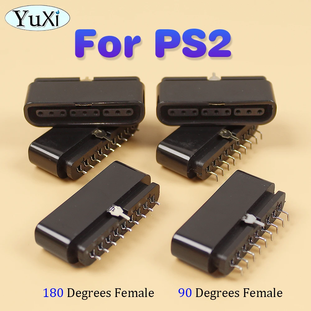 

1 Pieces For PS2 90 180 Degrees Interface Female Socket 9 Pin Slot Connector For PlayStation 2 Game Console Replacement Part