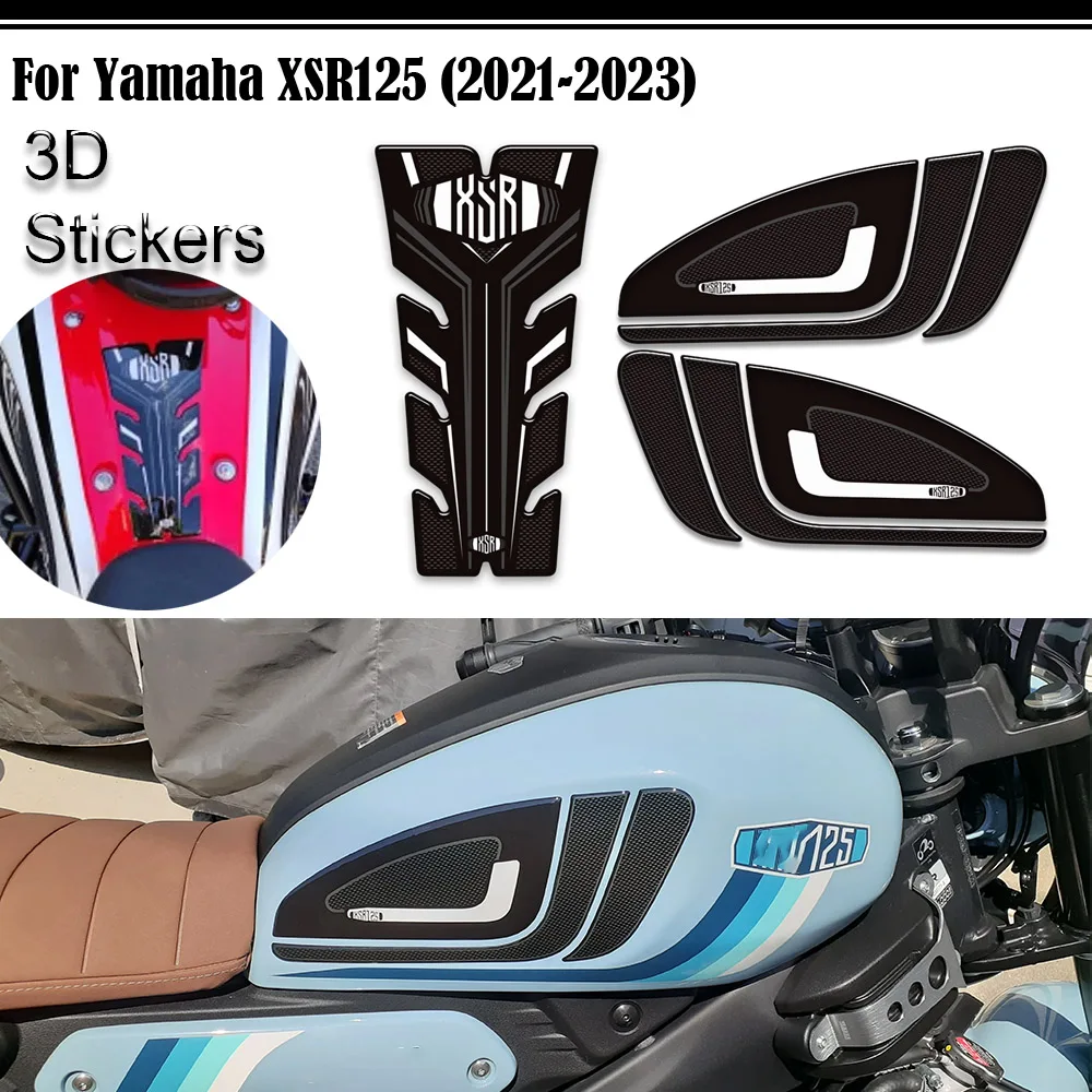 

Motorcycle 3D Stickers For Yamaha XSR125 XSR 125 2021-2023 Scratch Protection Tank Pad Side Grips Gas Fuel Oil Kit Knee Decal