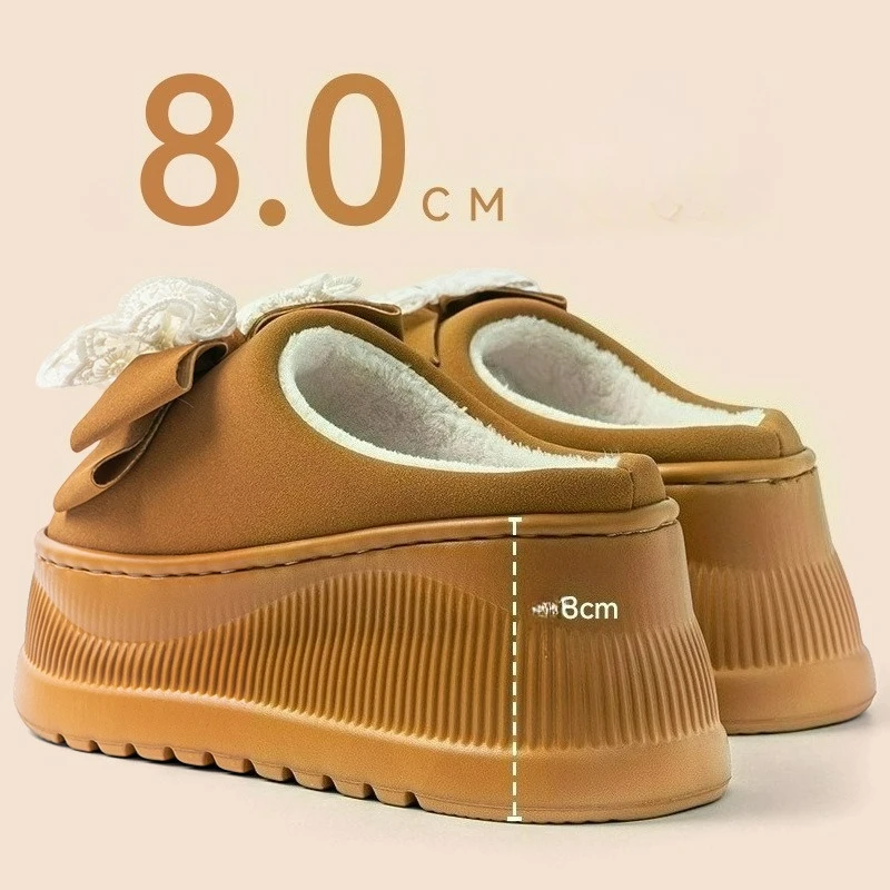 شباشب قطنية للنساء في الشتاء، طراز جديد للارتداء الخارجي، حقيبة عازلة منزلية غير قابلة للانزلاق، أحذية قطنية بنعل سميك