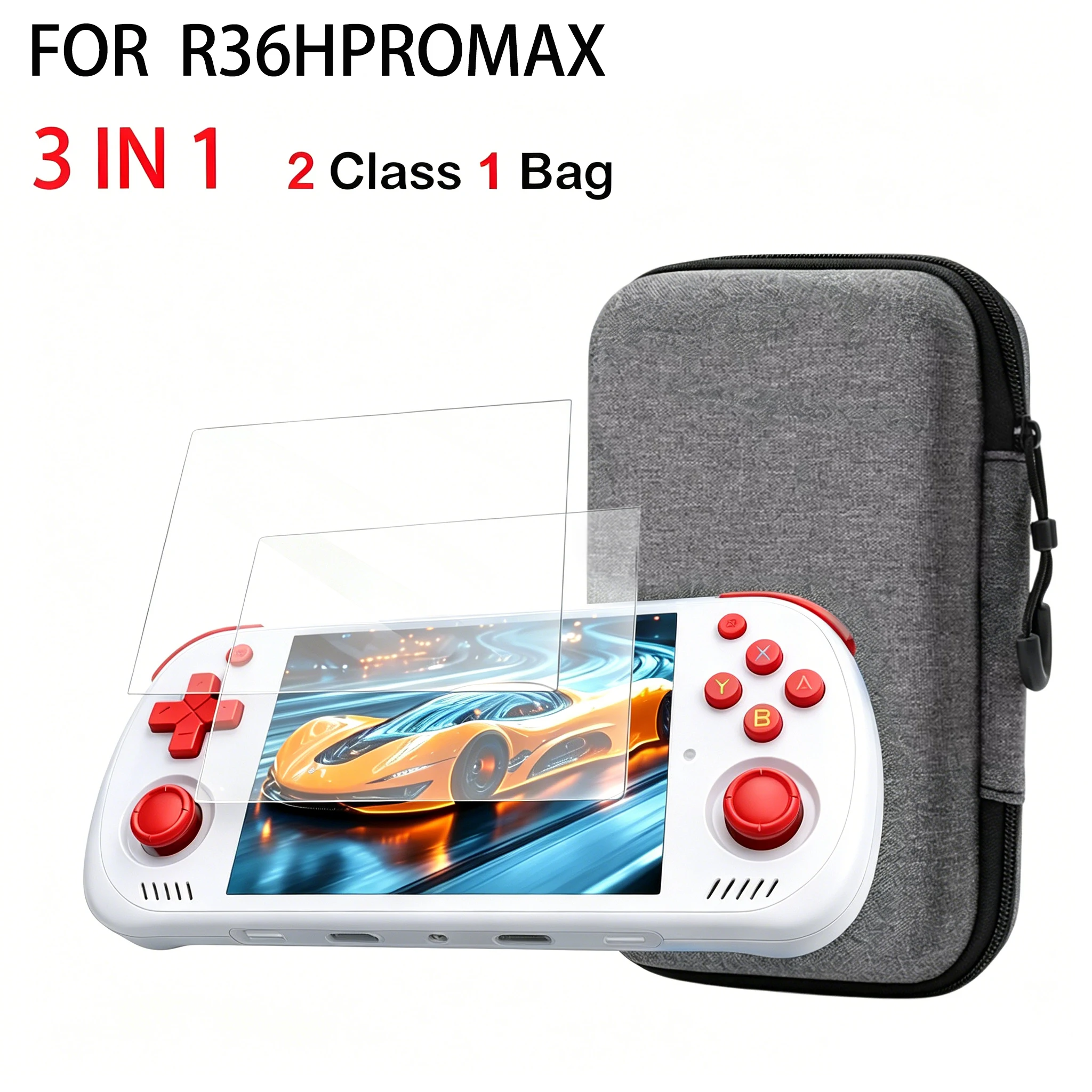 Game Storage Bag For R36HPRO MAX Tempered Glass Screen Protectors Portable Game Retro Protective Zipper Carry Bag