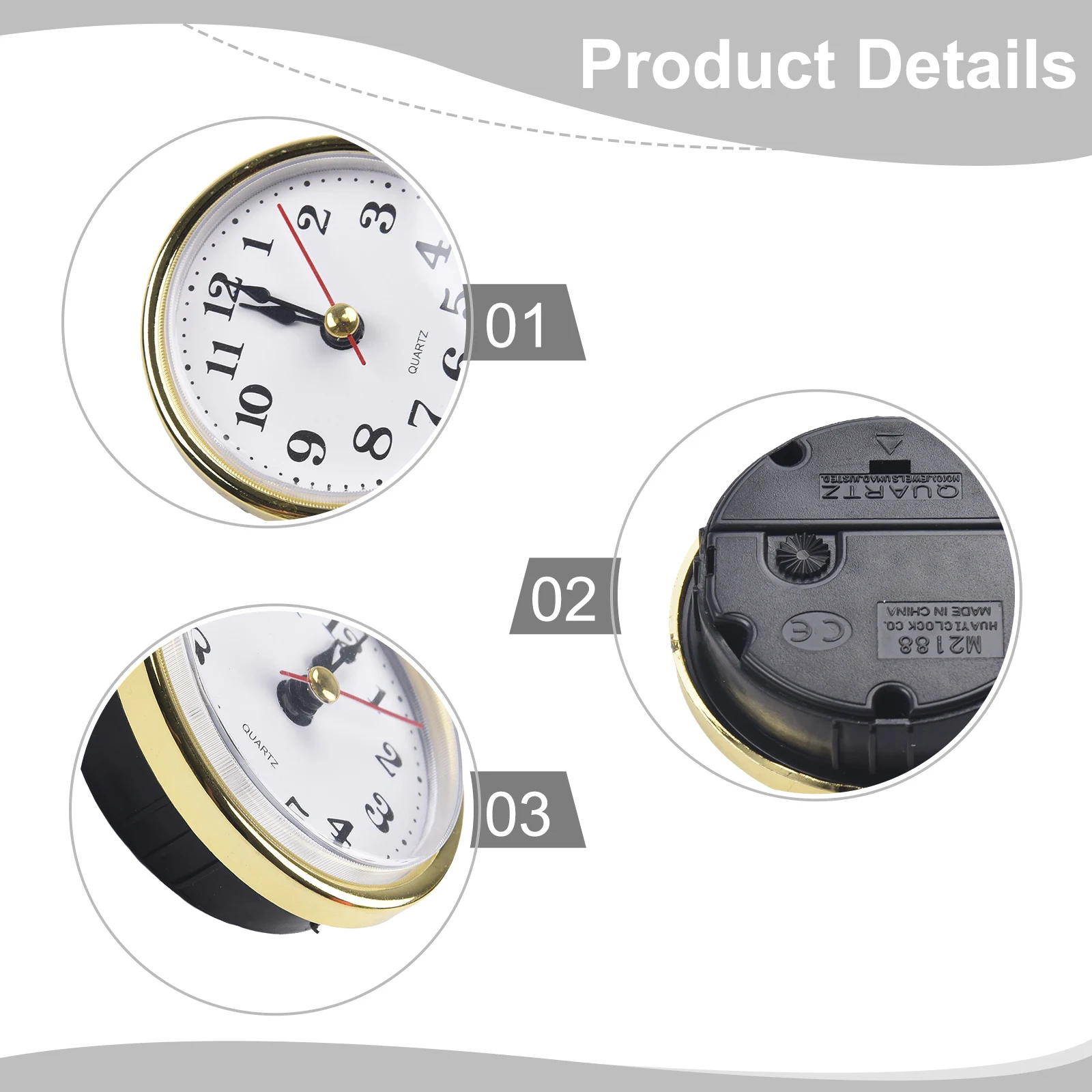 Clock Inserts Quartz Clock Inserts Movement Replacement 65MM For Clock 65mm Diameter Practical Versatile Usage