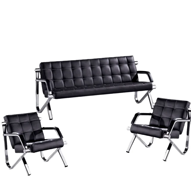 

Modern Waiting Area Chairs Sofa Set Comfortable Leather Seating Durable Design for Beauty Salon Office Reception Area