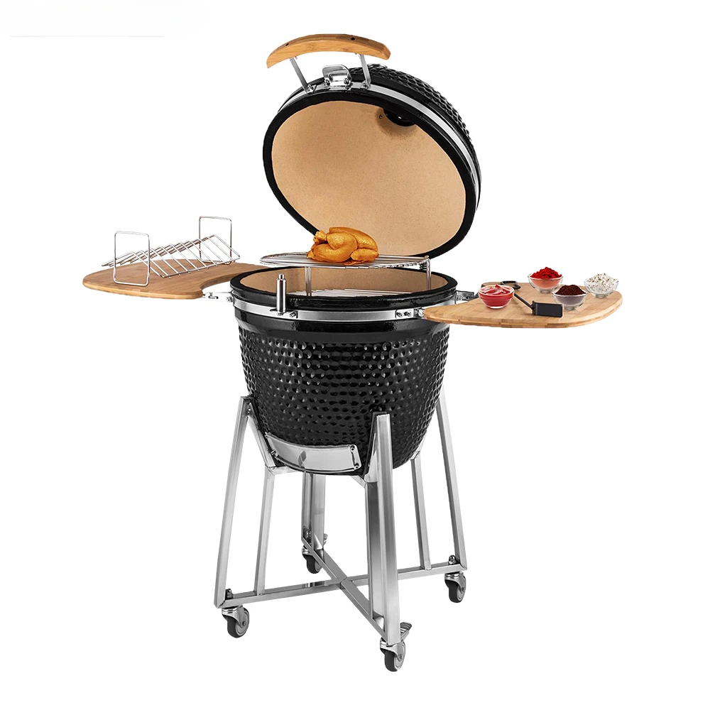 Auplex BIG Rotisseries Outdoor Kitchen Ceramic Kamado Grill 21inch coconut Charcoal Barbecue BBQ-Grills