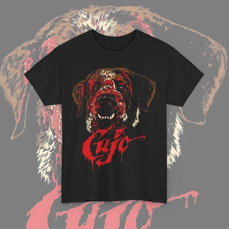 

Cujo T-shirt - Classic Horror Movie Tee, Stephen King Fan Gift, Scary Novel Shirt, Retro Film Apparel, Pet Sematary Clothing
