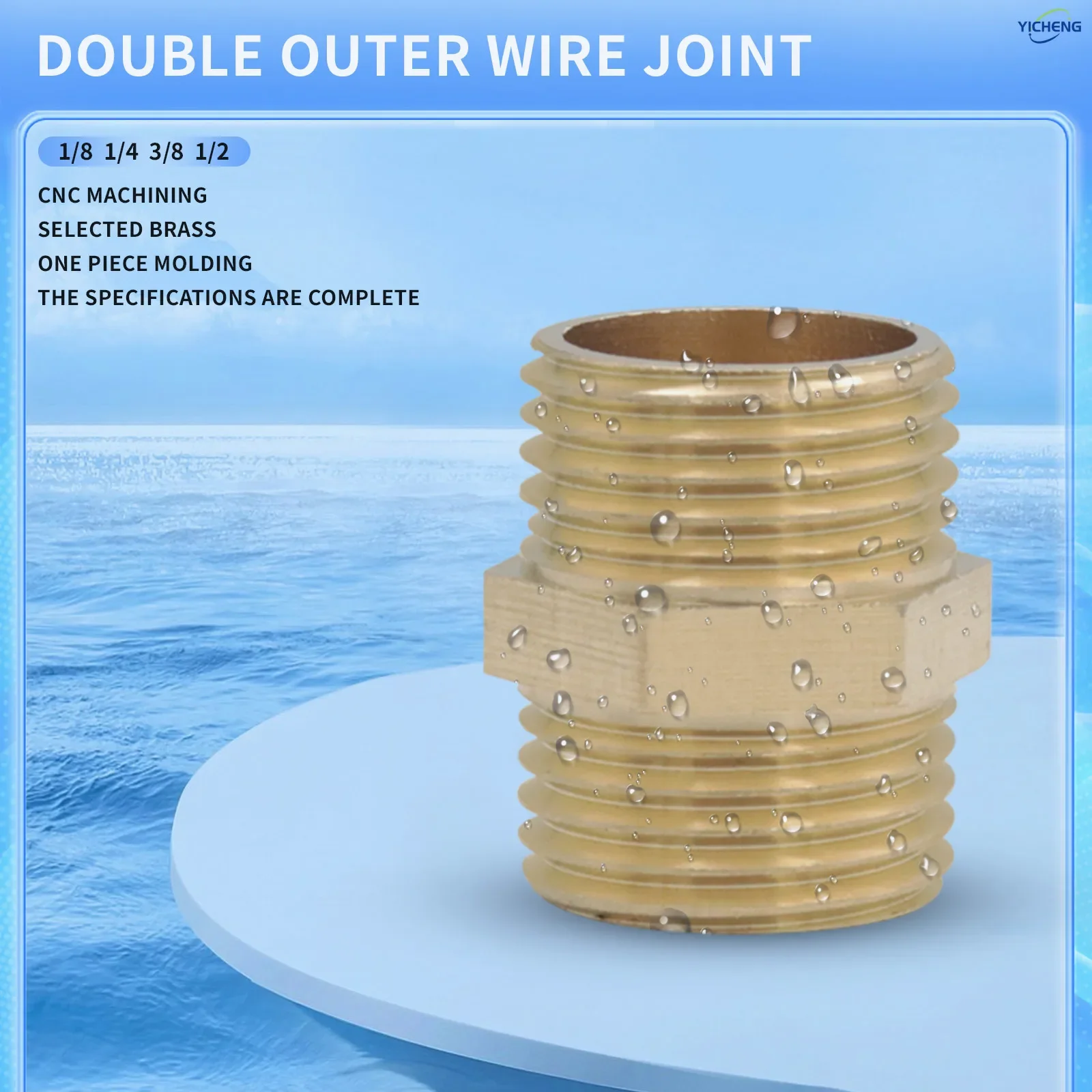 PNEUMATIC1/8 "1/4" 3/8 "1/2" حلمة سداسية للأنابيب الذكور، تركيب الأنابيب النحاسية (5 قطع)