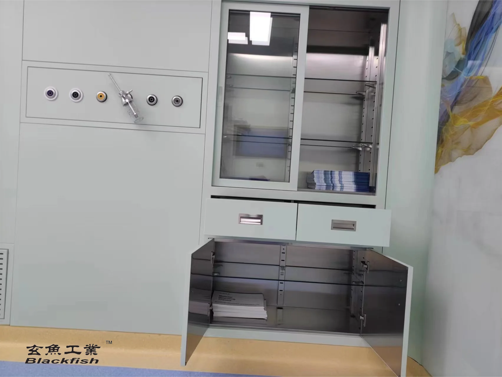 Szafka na leki ze stali nierdzewnej do sali operacyjnej szpitala / Szafka na leki do sali operacyjnej szpitala / Szafka na leki do sali operacyjnej