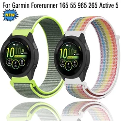20/2mm Nylon Strap for Garmin Forerunner 165 55 965 265 255 955 Venu 3 2 Soft Breathable Band for Garmin Active 5 Vivoactive 5