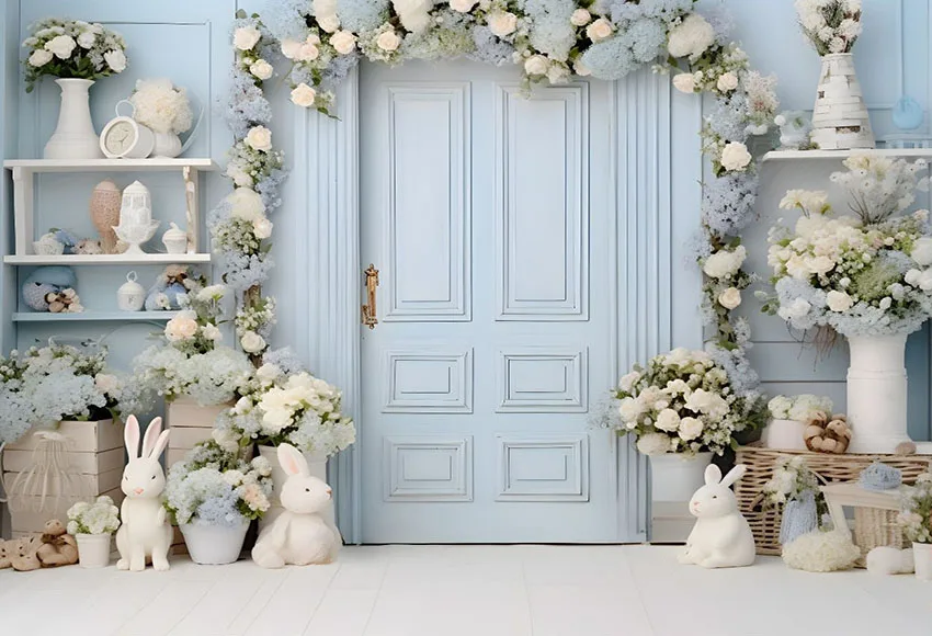 Mehofond Photography Background Spring Easter Bunny Eggs Flowers Kids Birthday Cake Smash Portrait Decor Backdrop Photo Studio