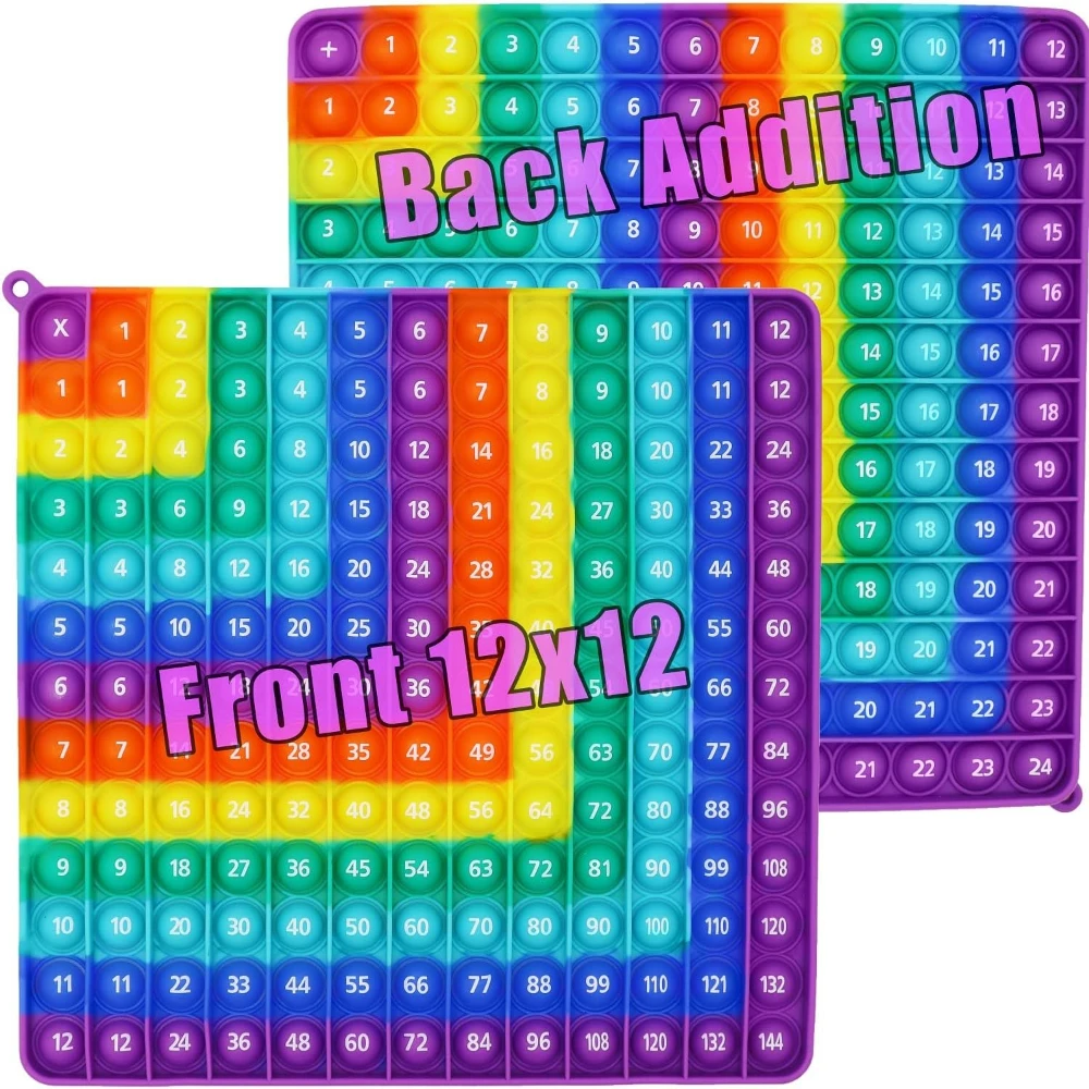 Multiplication 12x12, Addition 1-12, Math Learn Multiplication, Addition with Pop Sensory Toy, Learning Tools for Students