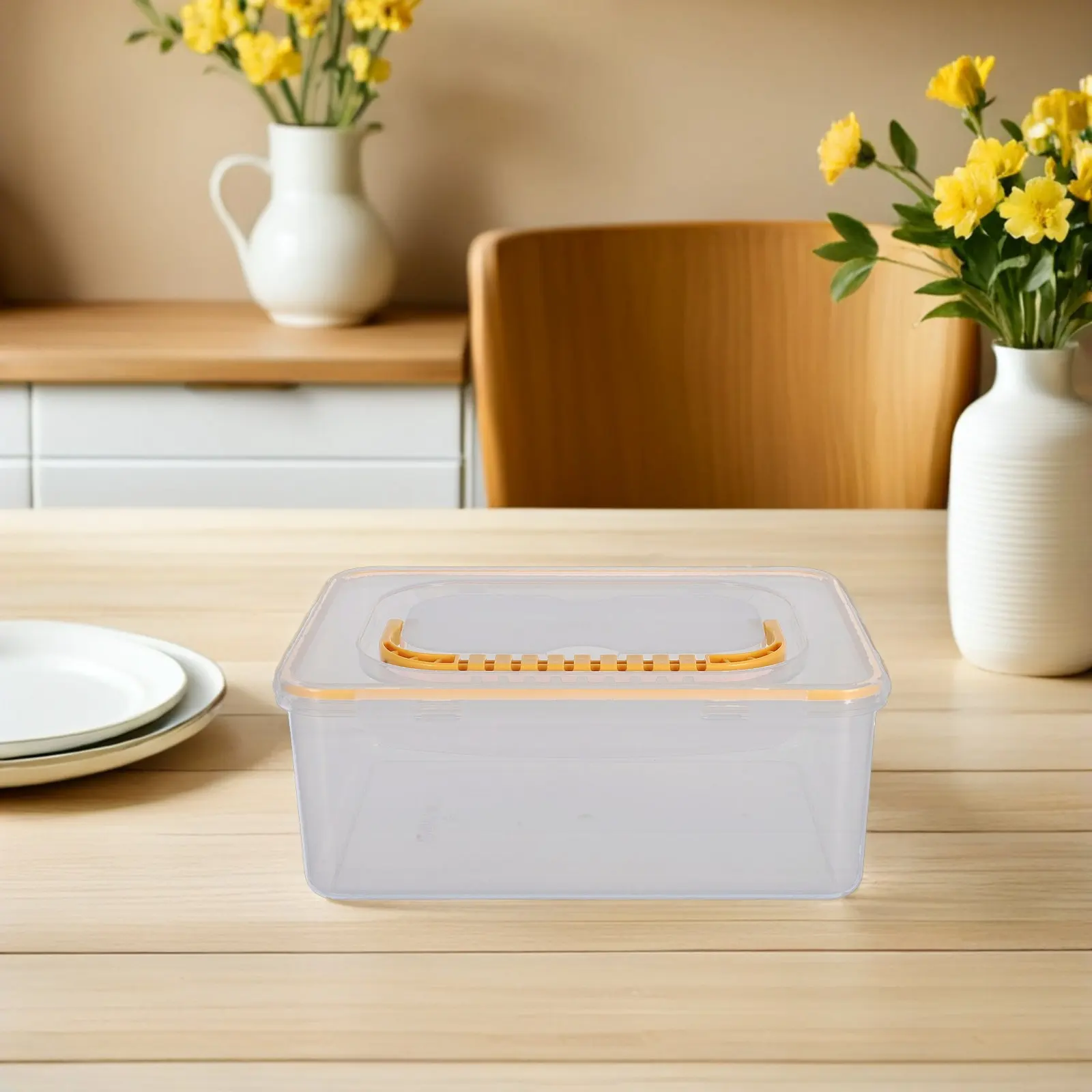 

Clear Plastic Storage Box with Lid Handle Multi Purpose Tool Box Portable Organizer for Tea Cup Wine Glass Storage Craft Sewing