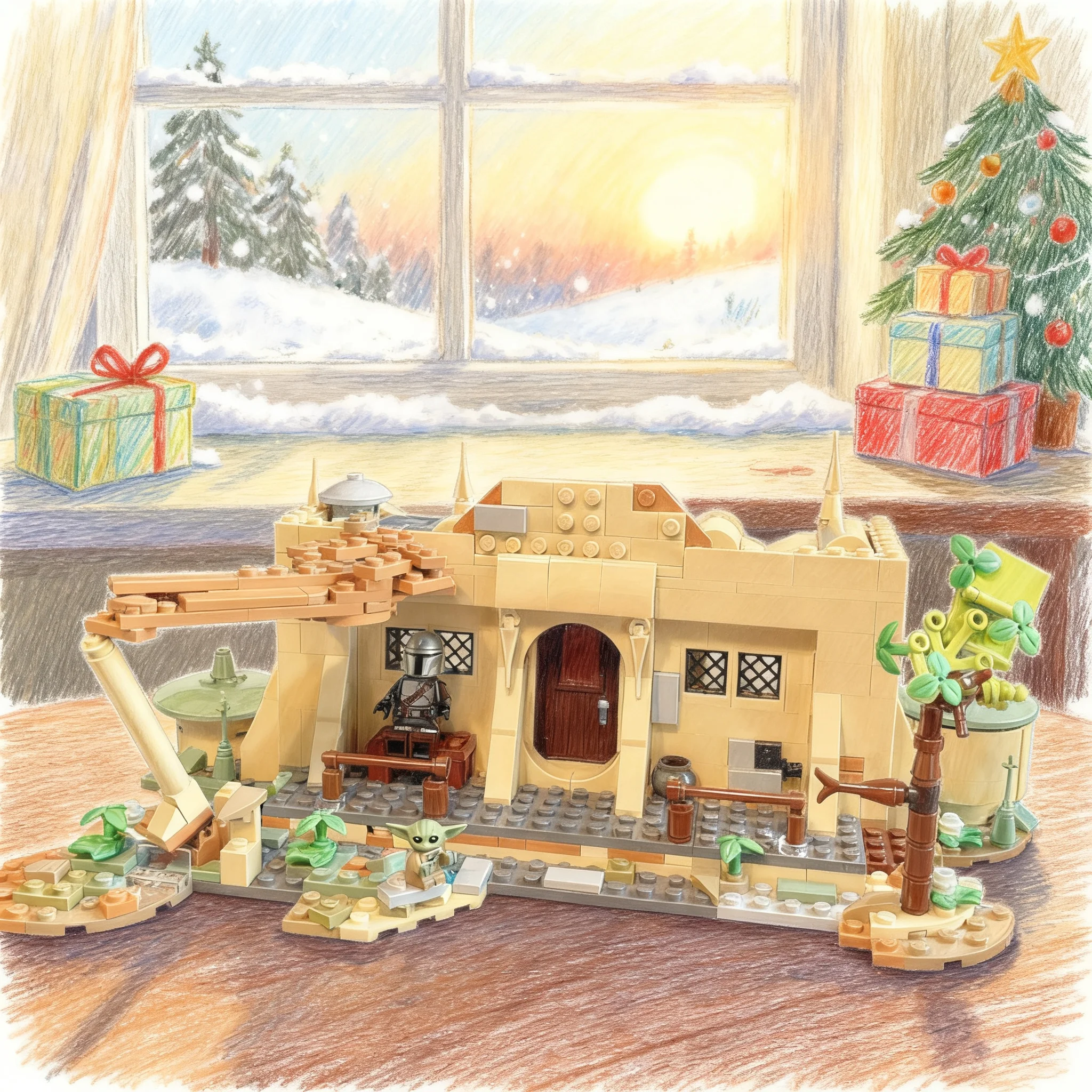 621pcs MOC MANDALORlAN Cabin - Alternate Build Star Battle Model Building Blocks Toy DIY Art 3D Education Craft Birthday Idea