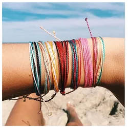 New Jewelry Taiwan Wax Thread Hand-woven Bracelet Multi-color Rope Braids Friendship Bracelet BR1007