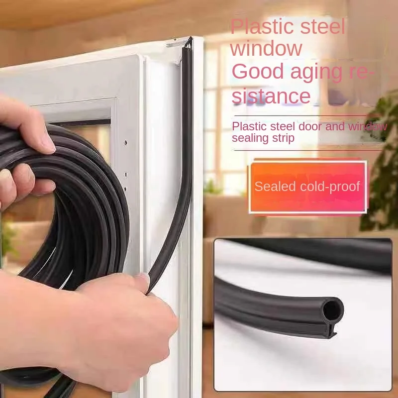 5/10M Plastic Steel Door Window Sealing Strip O-Shaped Rubber Kerf Weather Stripping Card Slot Seals Hollow Bulb Barb Tubular