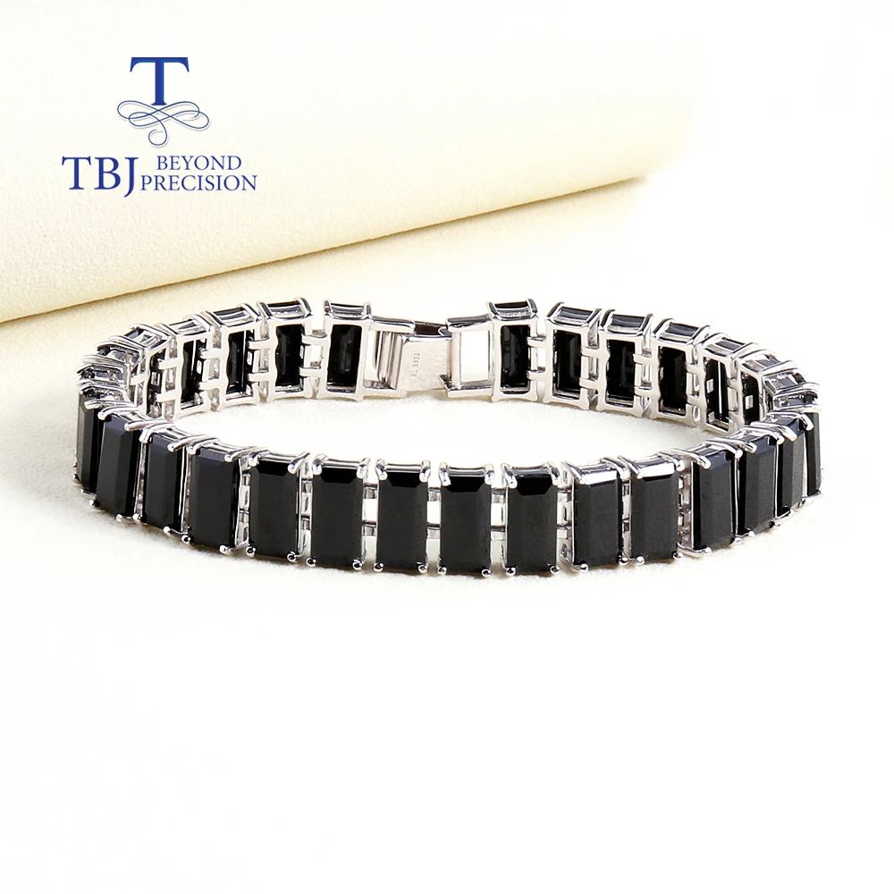 New 925 sterling silver Black spinel Natural Gemstone bracelet Fashion luxury women  Black Friday gift