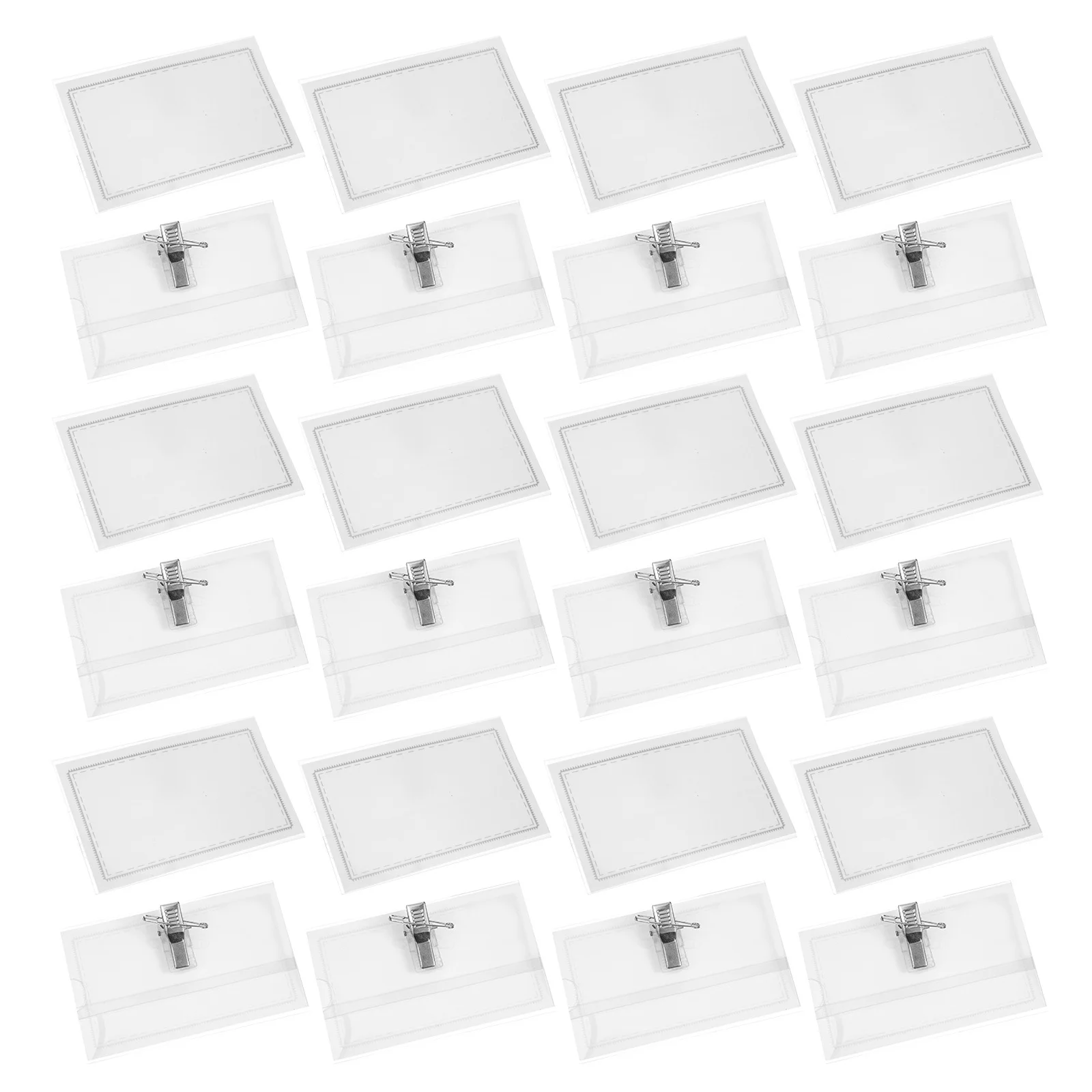 

50pcs Pvc Chest Badges Name Clear Id Badge Cases For Students Office Employee Identity Tag Holders Tag Racks Student