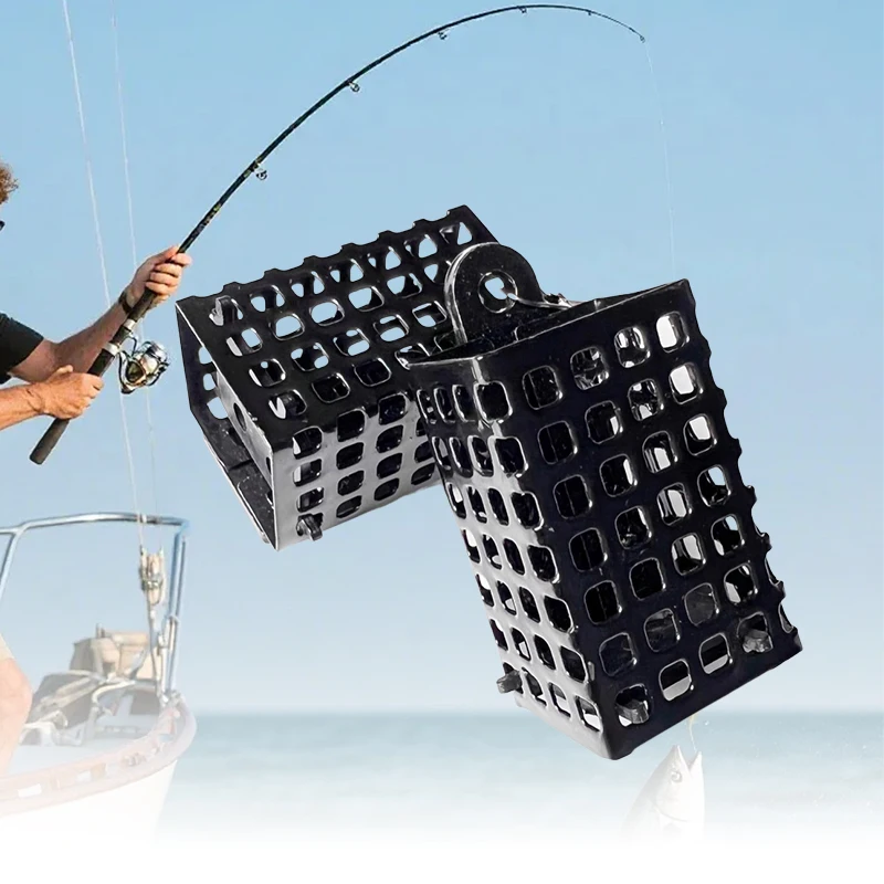 

10PCS Fishing Tackle Feeder Cage Square Shape 10g Feeder Basket Fishings Lure Metal Cage Container Bait Holder Accessories