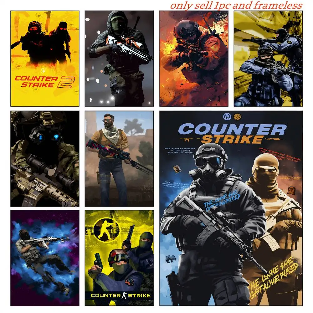 Hot Game C-Counter-Strike CS2 Poster Perfect Sticker Self Adhesive Wall Art Designed for Home Office Dining Spaces