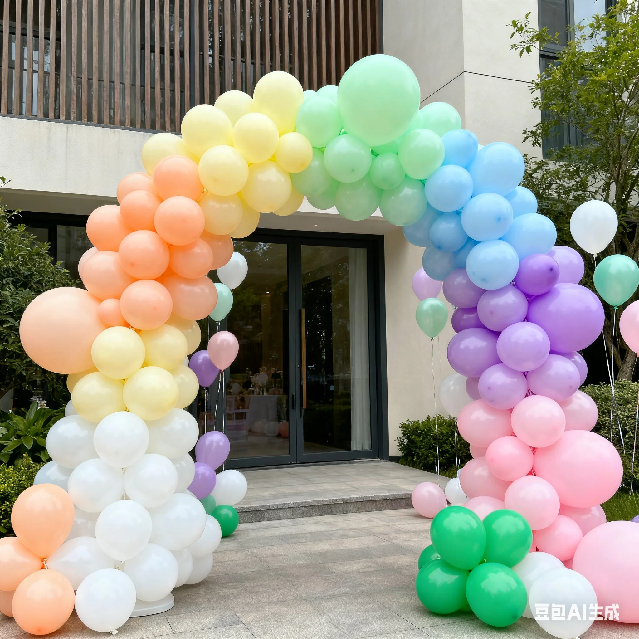 50 قطعة بالونات قوس قزح متعددة الألوان قوس الوردي الأخضر الأرجواني البرتقالي الأصفر الأزرق الجلد الأبيض بالونات اللاتكس لحفل زفاف وعيد ميلاد #6